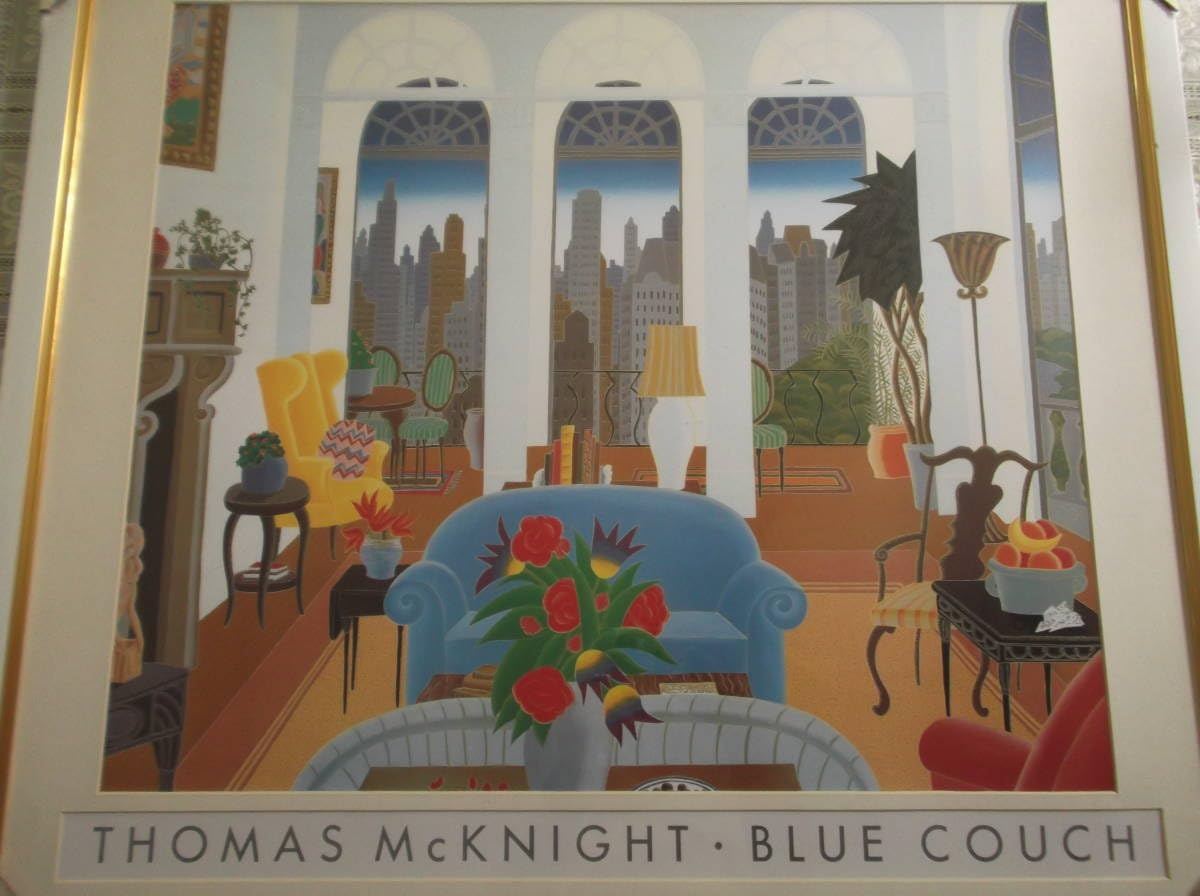 THOMAS McKNIGHT 額入りポスター　Blue couch Amazon.co.jp: トーマスマックナイトTHOMAS McKNIGHT 大判リトポスター